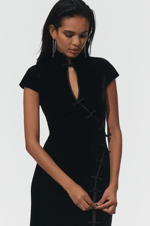 Grape Velvet Midi Dress