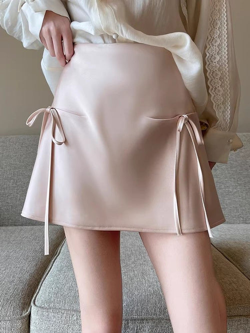 Greta Bow Satin Mini Skorts