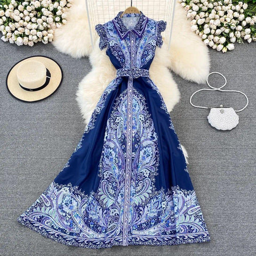 Hadlee Vintage Dress In Blue