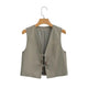 Hansel Knot Up Summer Tops - hanging product shot, khaki - Miss Mosa By Akanksha