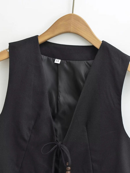 Hansel Knot Up Summer Tops - close-up of fabric detail, black - Miss Mosa By Akanksha
