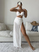 Harlee 3 Piece Swimsuit - full-length shot on model, white - Miss Mosa By Akanksha