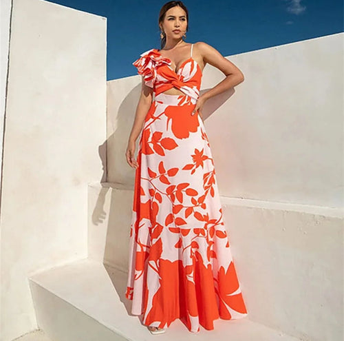 Harley Swimsuit With Sarong Skirt In Orange