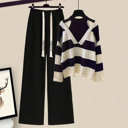 Harper Woolen Coord Set - styled flat-lay shot, navy - Miss Mosa By Akanksha