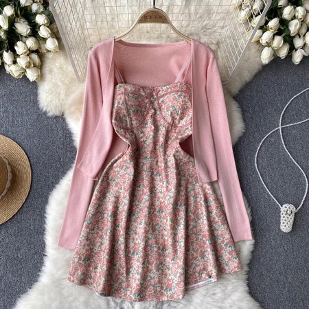 Harriet Set of Dress and Cape - styled flat-lay shot, pink - Miss Mosa By Akanksha