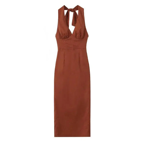 Harry Bodycon Midi Dress in Brown