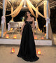 Hay Luxe Pleated Flowy Maxi Dress - front shot on model, black - Miss Mosa By Akanksha