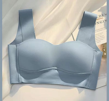 Hela Seamless Bralettes In Grey - front flat-lay product shot of bralette - Miss Mosa By Akanksha