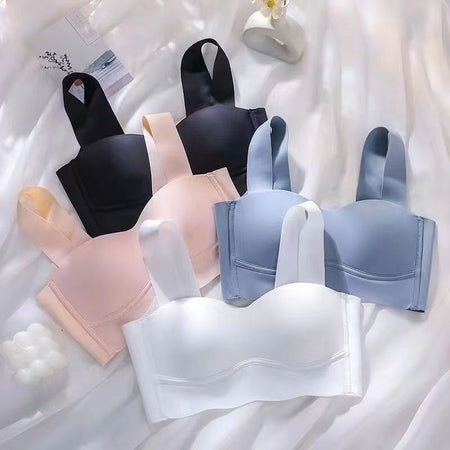 Hela Seamless Bralettes In Grey - flat-lay group product shot in multiple colours - Miss Mosa By Akanksha