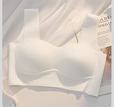 Hela Seamless Bralettes In White - flat-lay product shot of single bralette - Miss Mosa By Akanksha