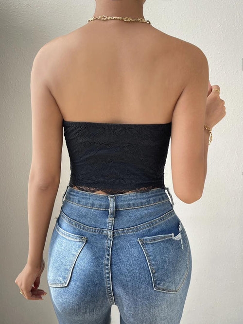 Helix Fur Bustier Top