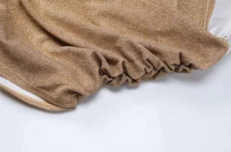 Helois Tube Party Dress In Gold - close-up of hem gathering - Miss Mosa By Akanksha
