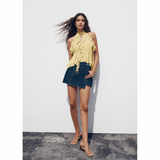 Hena Ruffled Summer Top In Yellow