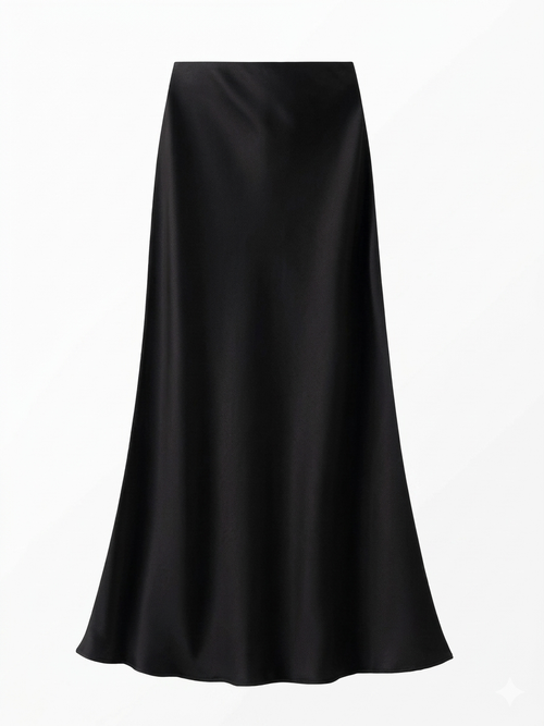 Hilma Satin Midi Skirt