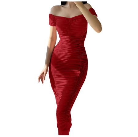 Hilosia Bodycon Midi Dress - front shot on model, red - Miss Mosa By Akanksha