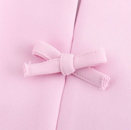 Hilton Statement Vest Knot Top In Pink - close-up of bow detail - Miss Mosa By Akanksha