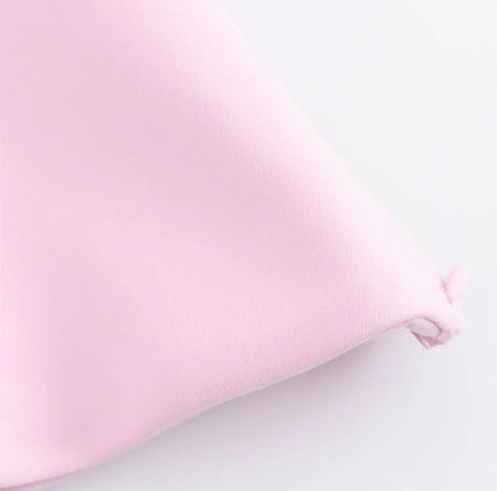 Hilton Statement Vest Knot Top In Pink - close-up of fabric detail - Miss Mosa By Akanksha