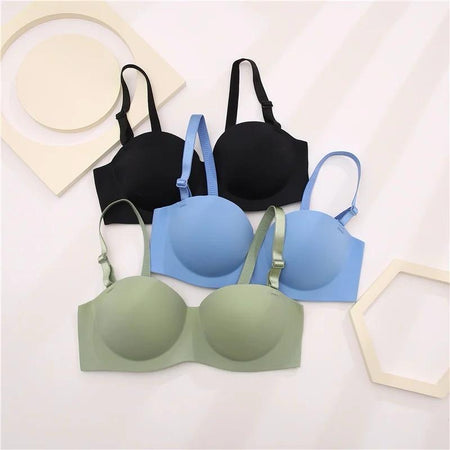 Hodor Seamless Pushup Bralettes - styled flat-lay shot, multicolour - Miss Mosa By Akanksha