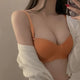 Hodor Seamless Pushup Bralettes - front shot on model, orange - Miss Mosa By Akanksha