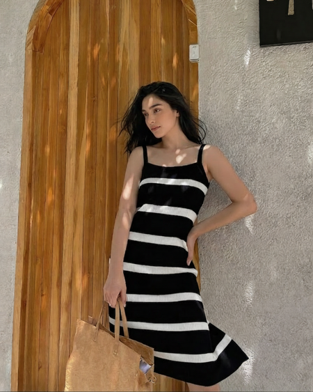 Holic Dress and Cape In Black - side shot on model, black - Miss Mosa By Akanksha