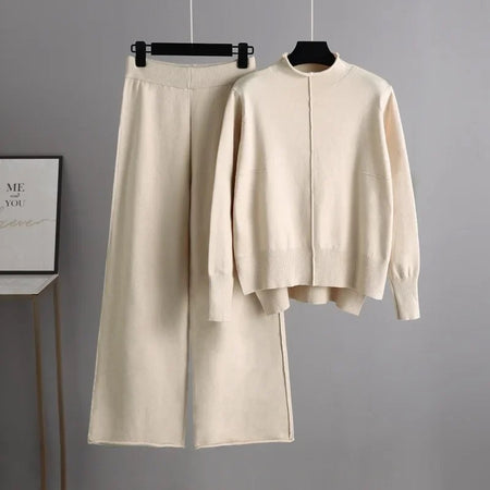 Hollis Statement Winter Coord Set- Tracksuit - hanging product shot, cream - Miss Mosa By Akanksha
