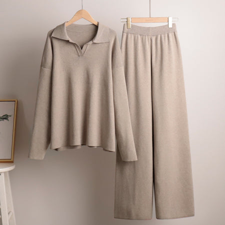 Horret Luxe Winter Coord Set - Tracksuit - hanging product shot, beige - Miss Mosa By Akanksha