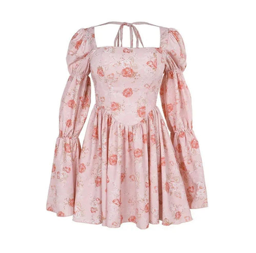 Hosta Floral Summer Dress In Pink