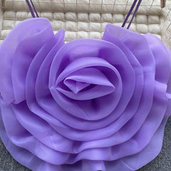 Houston Statement Floral Top - close-up of rosette, purple - Miss Mosa By Akanksha