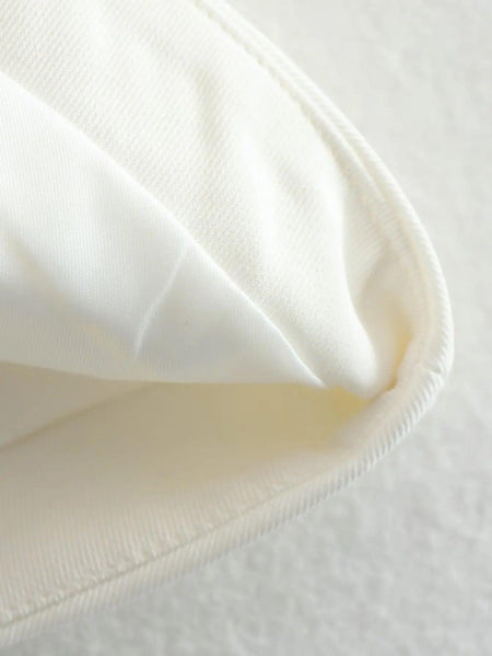 Hubako Statement Vest Tops in White - close-up of hem, ivory - Miss Mosa By Akanksha