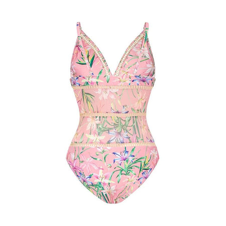 Hubo Spritzer Swimsuit with Ruffled Skirt - flat-lay product shot, pink - Miss Mosa By Akanksha