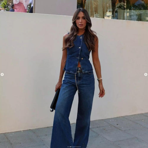 Hudson Statement Denim Coord In Navy Blue