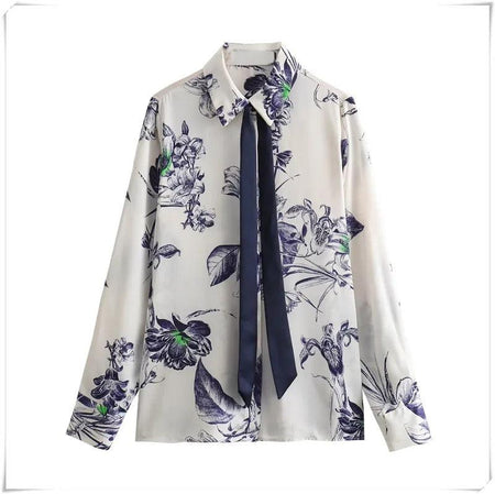 Huma Formal Blouse with a bow - flat-lay product shot, white - Miss Mosa By Akanksha