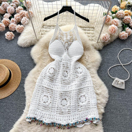 White - Ewon Crochet Dress