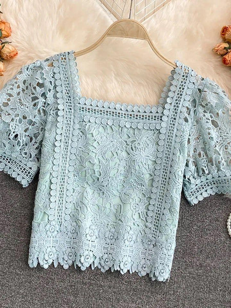 Blue - Meltem Crochet Blouse