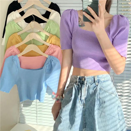 Purple - Lauren Ribbed Tops