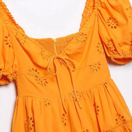 Jream Cotton Eyelet Mini Dress - Alamode By Akanksha