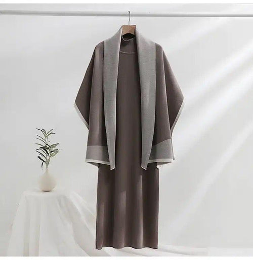 Shirley Statement Winter Dress with Stole - Alamode By Akanksha