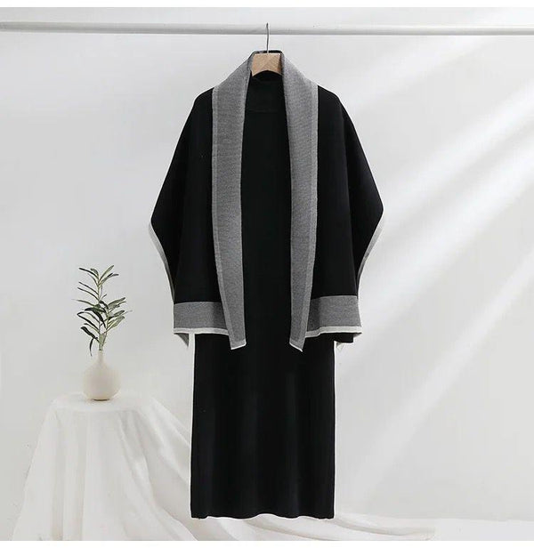 Shirley Statement Winter Dress with Stole - Alamode By Akanksha