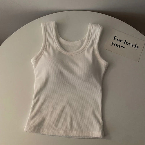 Stormie Tank Tops with Inbuilt Bra In Beige