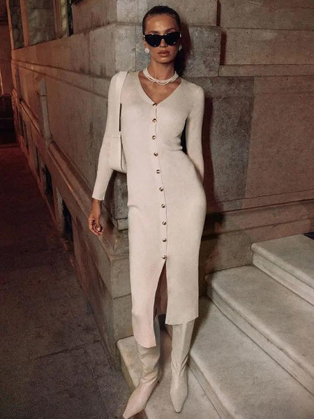 Beige - Remi Luxe Soft Knit Bodycon Dress
