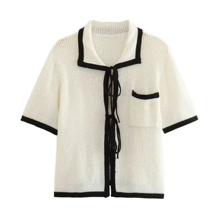 Coral Soft Knit Summer Coord Set In White