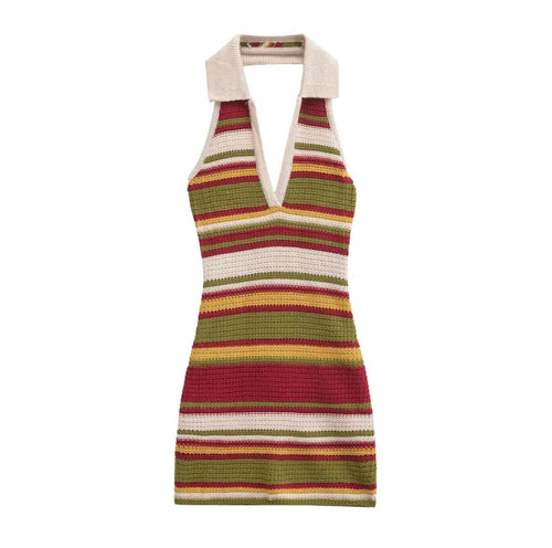 Era Soft Crochet Knit Dress In Multicolor