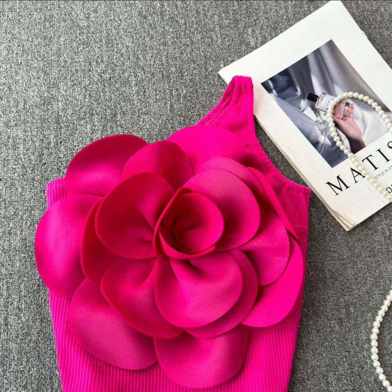 Saly Rosette Oneshoulder Top