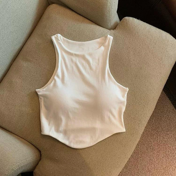 Zia Tank Top With Inbuilt Bra In White