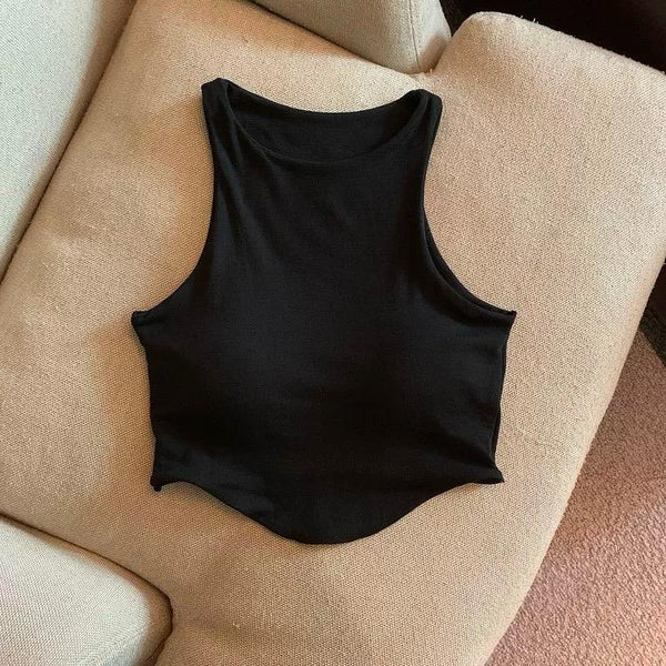 Zia Tank Top With Inbuilt Bra In Black