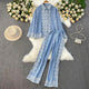 Berry Statement Summer Coord Set In Blue