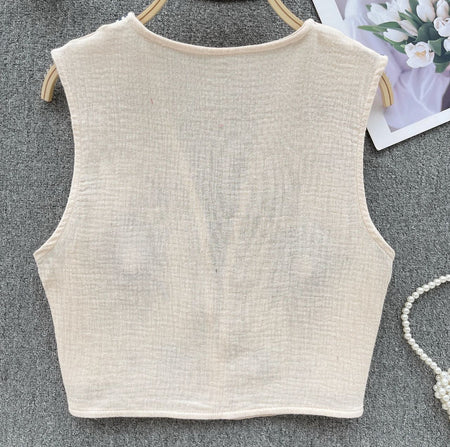 Sarai Statement Vest Top In White