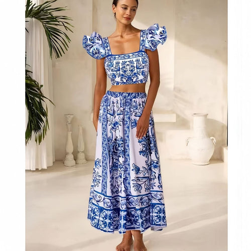 Inaya Swimsuit With Skirt In Blue