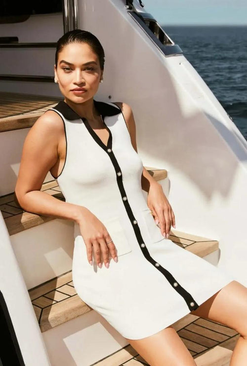 Anne Luxe Soft Mini Dress In Off White