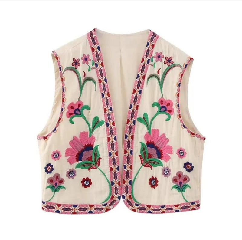 Jeeni Statement Vest Top In Beige
